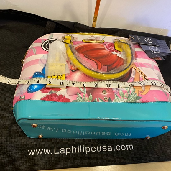 La Philipe Miami Bag Lips Rhinestone Artist LP Travel Purse Nwt Tote Clutch. - Picture 7 of 10